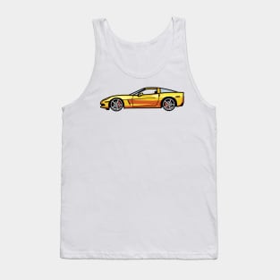 Chevrolet corvette C6 Velocity Yellow Digital painting Tank Top